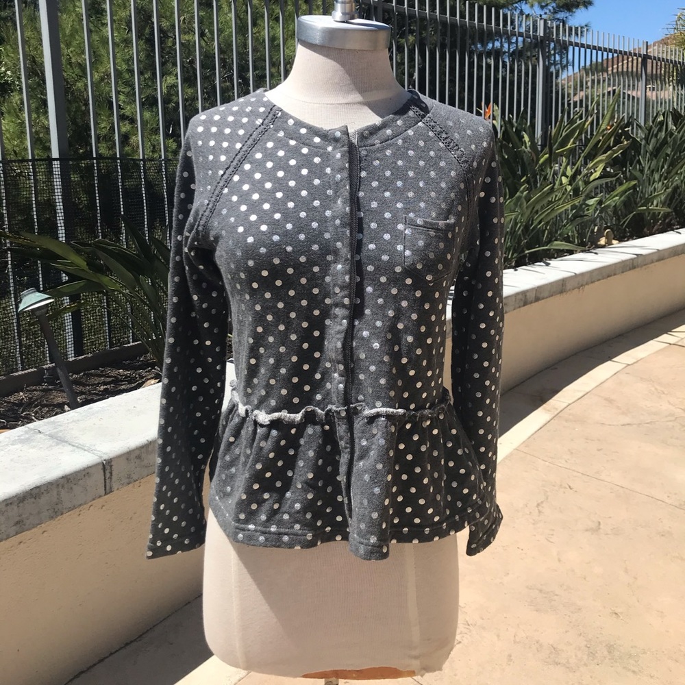 Fun girl’s polka doted button down sweatshirt